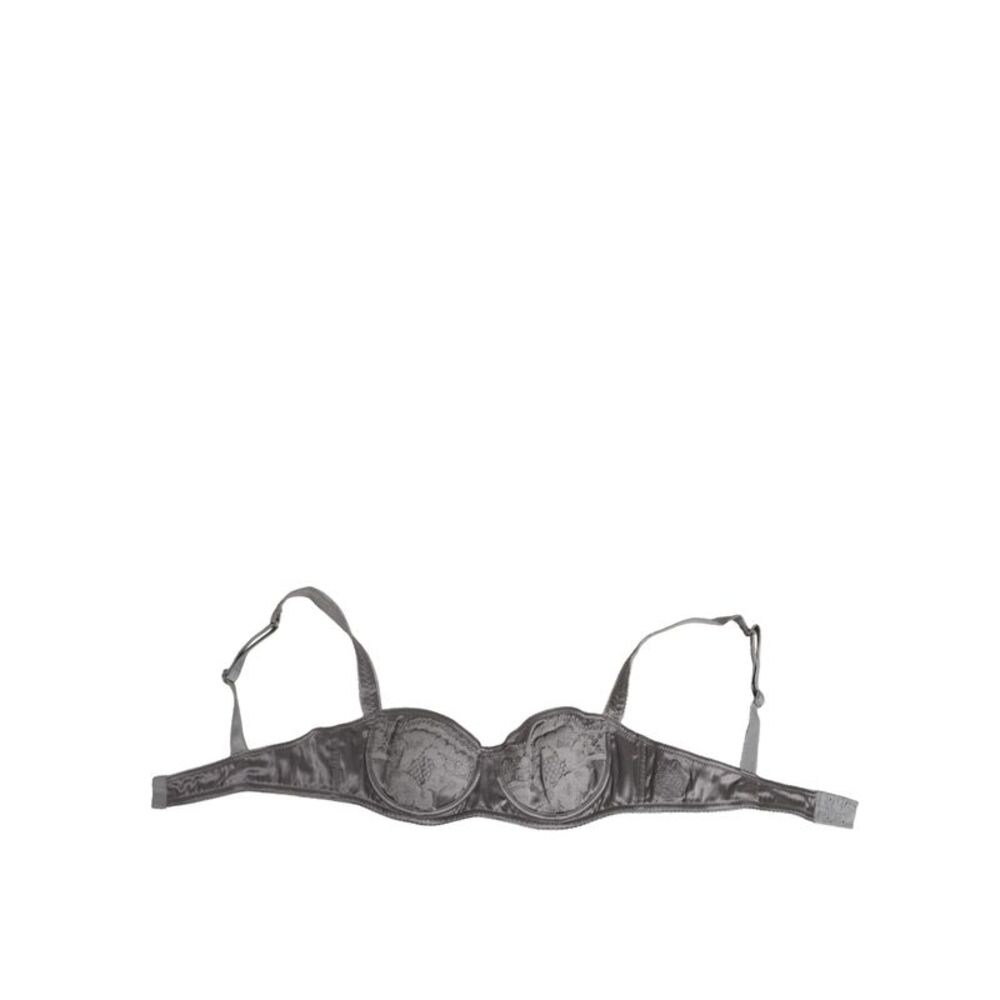 Dolce & Gabbana Gray Silk Underwired Balconette Bra Women's Underwear